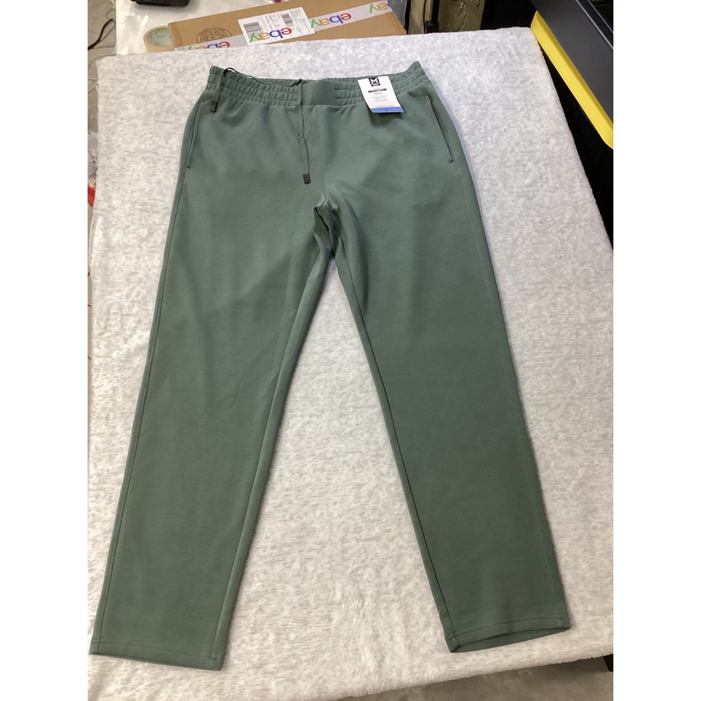 Members Mark Mens Sandwash Pant Sage Green Large Moisture Wicking Drawstring L